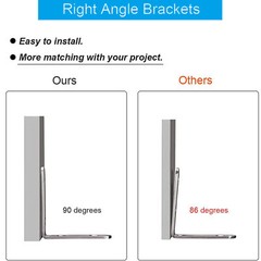 Lot L-Shaped Bracket Corner Brace Silver Stainless Steel Right Angle w/ Screws