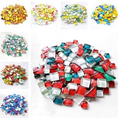 200g Sparkly Glitter Glass Mosaic Tile Mixed Color Shape for DIY Art Crafts
