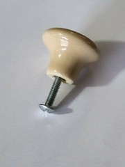 1.25 in. Tan porcelain knob lot of 30. FREE SHIPPING