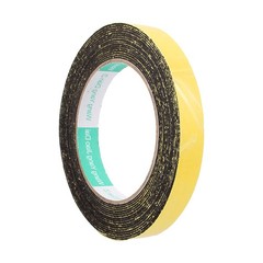 Single-Sided Foam Tape, [for Home Fixture]-15mm x 1mm/ 5m/ Black, Yellow/ 1Pcs