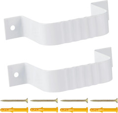 Gutter Downspout Straps 2X3, Downspout Brackets, Downspout Straps White (2 Pack)