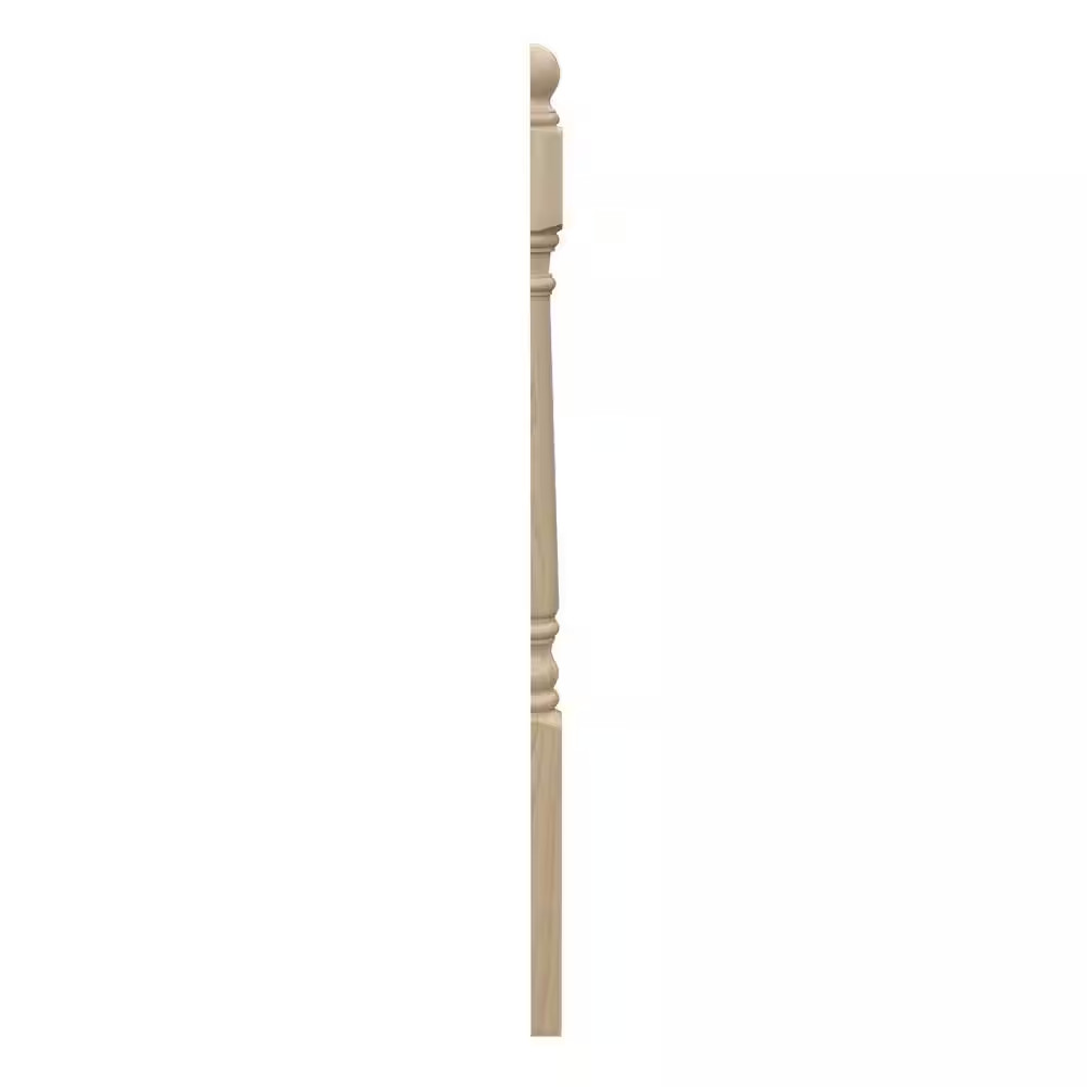 Stair Parts 4010 48 In. X 3 In. Unfinished Poplar Ball Top Half Newel Post for S