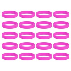 30Pcs Silicone Rubber Bands Non-slip 3.54 Inch Flat for Books, Rose Red