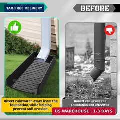 2 Pack Splash Blocks for Gutters Downspouts, 12″ Extra-Wide Rain Gutter Downspou