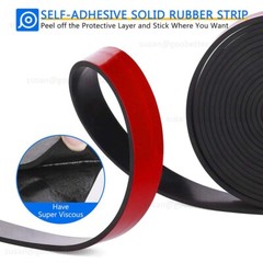 Solid Rubber Strip Anti Vibration Draught – Various Widths Thickness Lengths