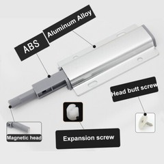 1/4/10Pcs Silver Push-Open-Latch for Self Closing Drawer Door Furniture Hardware