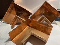 Three (3) – Copper Residential Box Gutter – Inside Miter – 5″