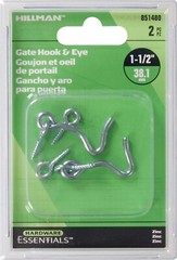 (8) Hillman, 851480, 1-1/2 Gate Hook And Eyes, Zinc Plated Hillman