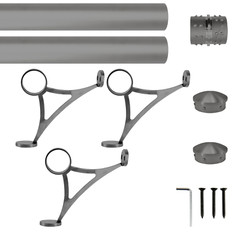 2″ OD Dark Gray Stainless Steel Tubing Bar Mount Foot Rail Kit Combo -TEC