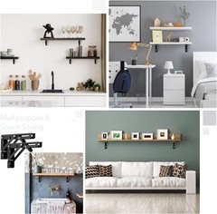 2-10Pcs Folding Shelf Brackets Stainless Steel Fold Down Table Brackets 8-20Inch