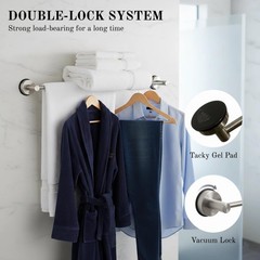 Generic Suction Cup Towel Bar 17-28 Inch Adjustable Retractable Stainless Steel
