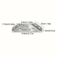 10PCS Stainless Steel Corner Braces – For Furniture & Shelf Reinforcement