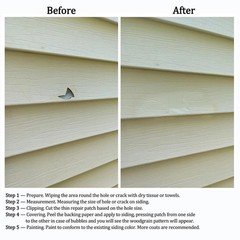 Vinyl Siding Repair Kit 6Pcs 6.3X4.75Inch Self-Adhesive 6 patches, white