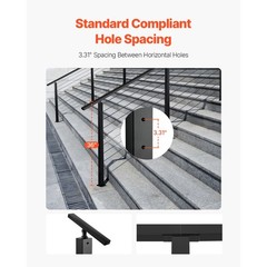 36in 30 deg Cable Post Stainless Black for Stairs