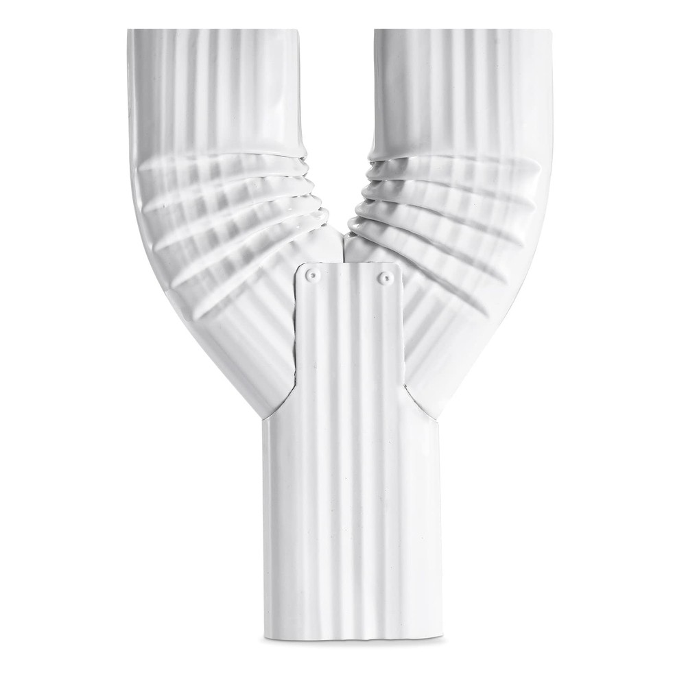 VYH Downspout Gutter Y Diverter 2×3, Low Gloss Y 2″x3″, White