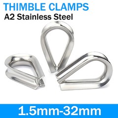 Thimble Thimbles Wire Cable Rope A2Stainless Steel Cable Clips Clamps 1.5mm-32mm