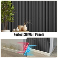 33 Pack 3D PVC Wall Panels 12×12 Inch – 33 sq. ft., Black, Modern Style, Wate…
