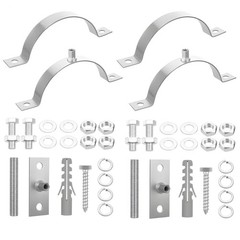 2 Sets 6 Inch Adjustable Pipe Bracket, Heavy Duty Galvanized Steel Split Ring