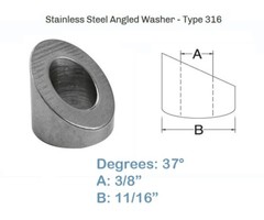 5 PCS 316 Stainless Steel 37 Degree Angled Beveled Washer Railing – 3/8 Cable