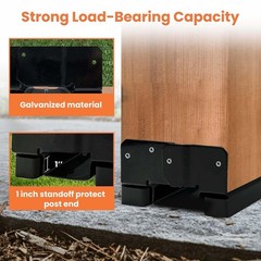 1 PCS 8×8 Post Base for Concrete Heavy Duty Black E-Coated 8×8 Post Bracket A…