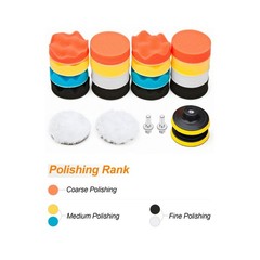 Car Foam Drill Polishing Pad Kit 22 PCS, 3 Inch Buffing Pads 3Inch-22PCS