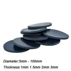 Solid Round Fluorine Rubber Pads Disc Sheet Seal Gasket Dia 10-100mm Thick 1-5mm