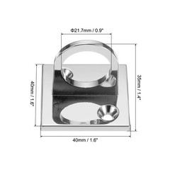 Pad Eye Plate U Hooks, 4 Pack Metal Ceiling Hook Wall Mount Loop Silver