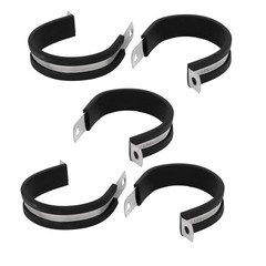 48mm Dia EPDM Rubber Lined P Clips Cable Hose Pipe Clamps Holder 5pcs