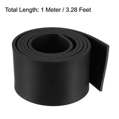 Solid Rectangle Rubber Seal Strip 50mm Wide 3mm Thick, 1 Meter Long Black