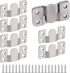 4 Pairs Flush Mount Bracket,Interlocking Furniture Connector,Stainless Steel Hea