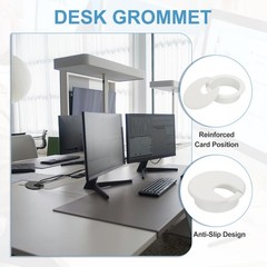 10 Pcs 2″ Desk Grommet Plastic Desk Hole Cover Cable Grommet White