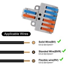 Push in Wire Connectors 10 Pcs 2 in 6 Out Lever