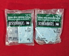 Everbilt 527 626 Double-Wide Mending Plate Galvanized Lot of EIGHT 2-Inch Plates