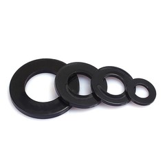 NACX 300Pcs Black Nylon Plastic Round Flat Washer Gasket M6*12*1.5,