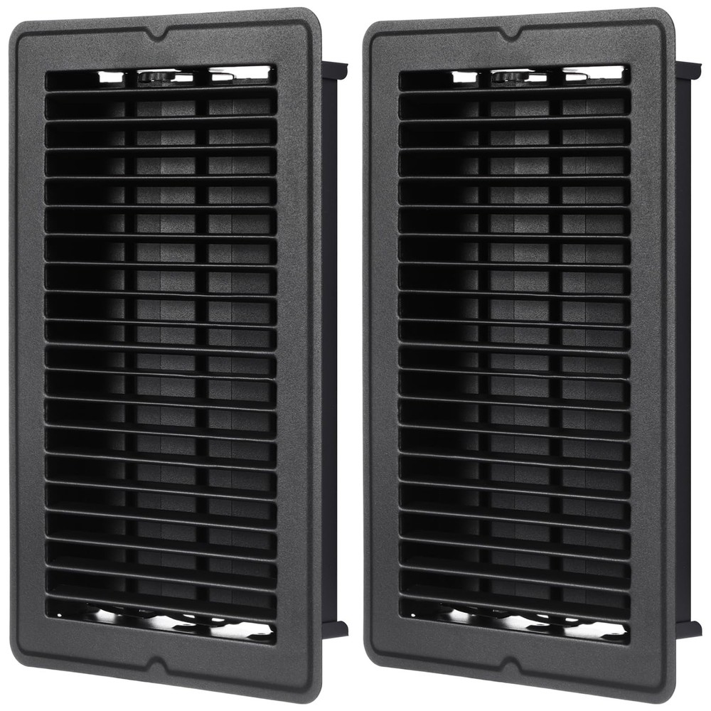 Fumete 2 Pcs 6 x 10” Black Floor Vent Covers Heavy Duty Floor Register Metal…