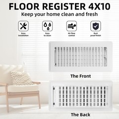 Floor Register 6×10-4 Pack Vent Covers for Home Floor Heavy Duty Steel Walkab…