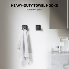 Jixb 10-Piece 23.6 Inch Matte Black Bathroom Hardware Accessories Set Bath