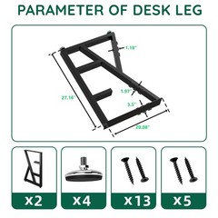 Giantjellies K Shape Heavy Duty Metal Table Legs Set Of 2 28 H20 W Black Iron