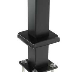 Horizontal Bracket Steel Railing Post 36x2x2in SUS304 Black No Holes Stair Rail