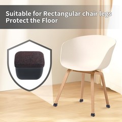 Ezprotekt 16 Pcs Rectangle Black Felt Chair Leg Floor Protectors For Hardwood