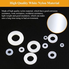 640-Piece 8-Size White Nylon M2, M2.5, M3, M4, M5, M6, M8, M10,