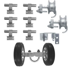 6″ CHAIN LINK WALL MOUNTED ROLLING GATE HARDWARE KIT: Heavy Duty Galvanized
