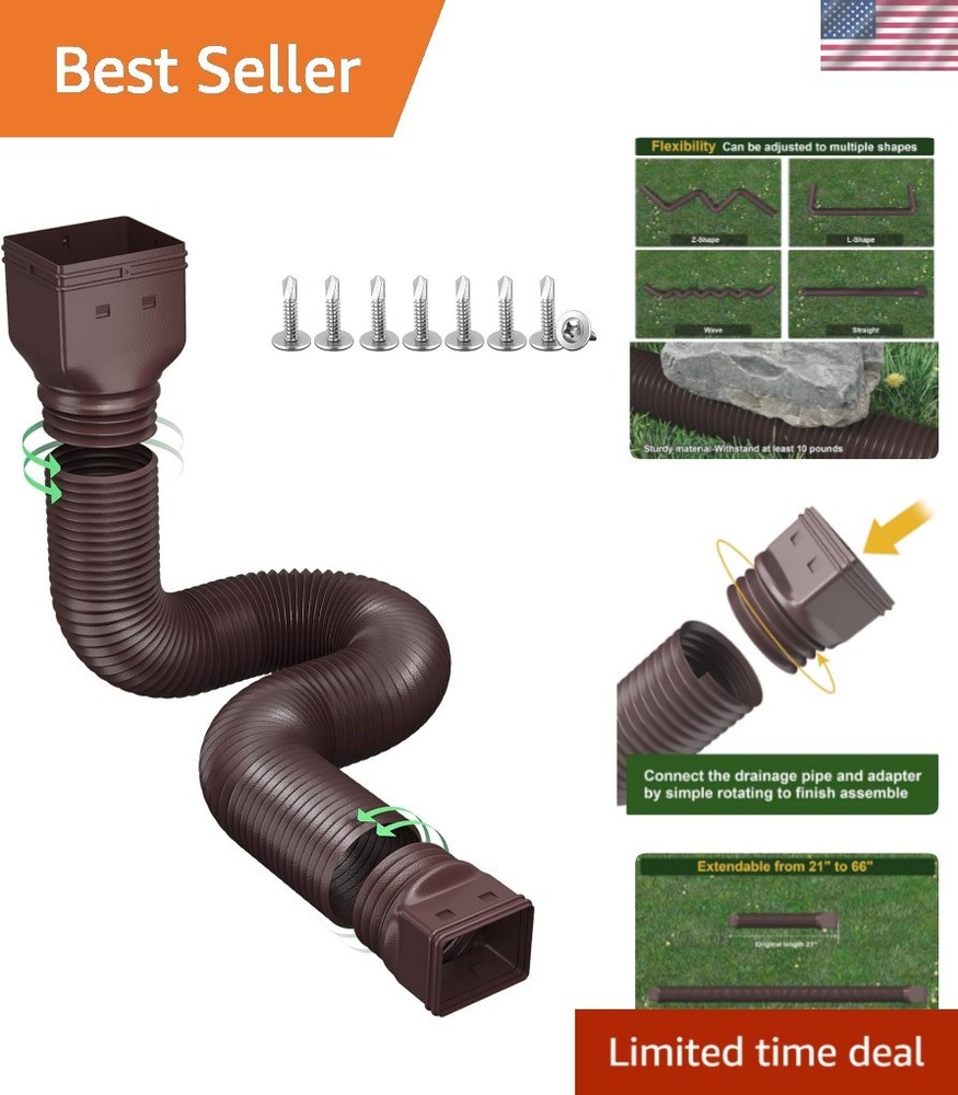 Rain Gutter Downspout Extensions, Downspout Extender for Rainwater Drainage F…