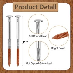 21 Degree Framing Nails 1000 Count, 3-1/4-Inch x .131” Ring Shank, Full Ro