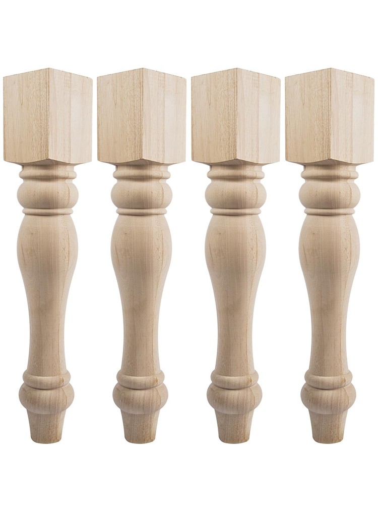 La Vane 29X5X5 Inch Wooden Chunky Farmhouse Table Legs Set Of 4 Solid Wood