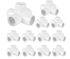 12 Pack 1 Inch PVC Elbow Pipe Fitting 5 Way Corner Cross Furniture Connector NEW