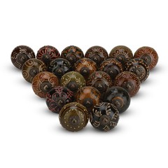 FURNISHFUL FINESSE Dresser Knobs for Cabinets and Pack of 6, Dark Brown