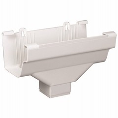 Gutter Drop Outlet, K-Style, Traditional Vinyl, White, 2 x 3-In. – M0506-6HP