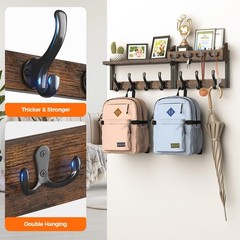 Evermagin 29 Coat Rack Wall Mount Shelf 4 In 1 Coat And Key Hanger 11 Metal