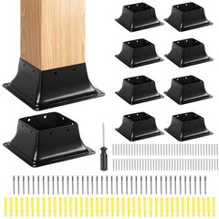 4×4 Post Base 10 Pcs, Inner Size 3.7″x3.7″, 2.46×6.0x6.0in – for Deck Railing